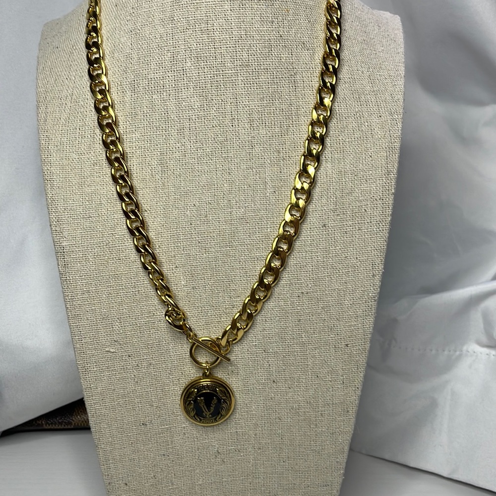 Versace Toggle Chain Statement Necklace Repurposed ✨